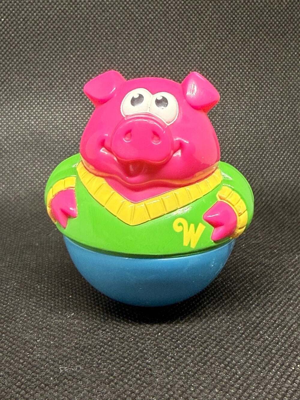 Playskool Weebles Wobble Pig Figure 2003 Pink Green Blue